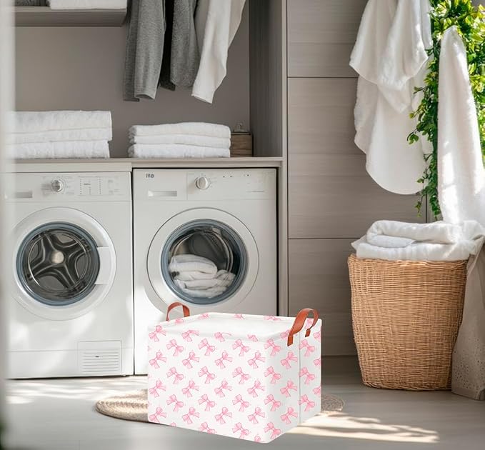 CLOCOR Rectangular Storage Basket,Gift Basket,Waterproof Storage Bin(Star Bowknot)