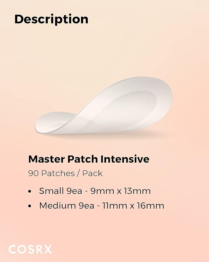 COSRX Master Patch Intensive 90 Patches | Oval-Shaped Hydrocolloid Pimple Patch with Tea Tree Oil & Salicylic Acid | Quick & Easy Blemish, Zit, Spot Treatment | Korean Skin care