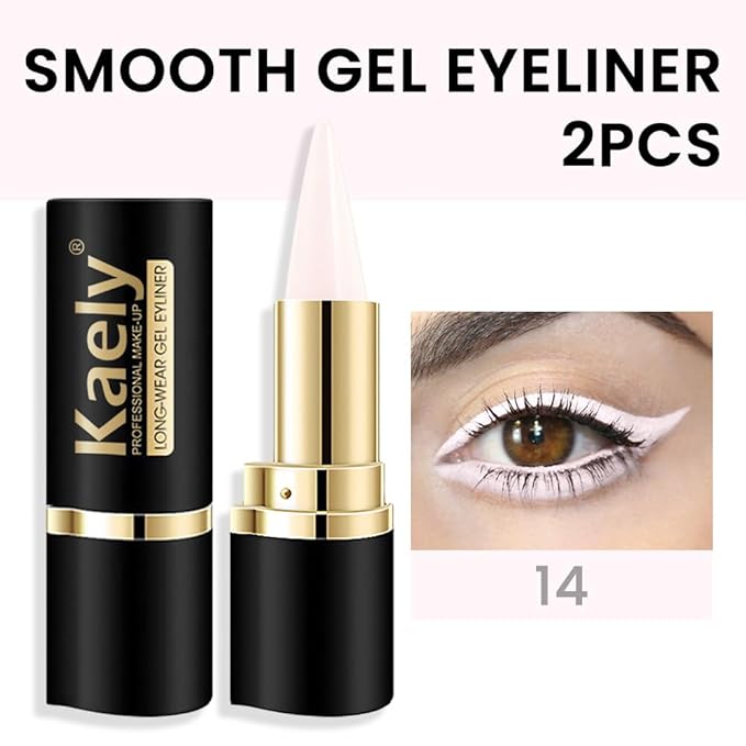 evpct 2Pcs Pastel Pink Gel Eyeliner Pencil Waterproof for Women Eye Face Paint, Pink Matte Cream Eyeliner Stick Crayon, Cat Eye Liners Eyeshadow Makeup Smooth Glide delineador de ojos contra el agua