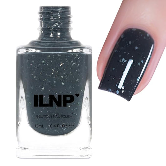 ILNP Thundercloud - Dark Grey Flakie Shimmer Nail Polish