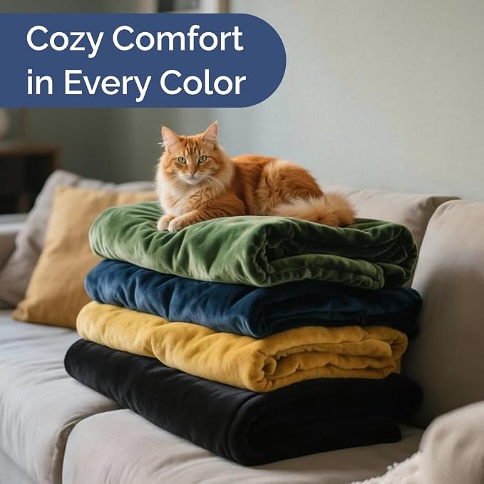Ultra Soft Fleece Throw Blanket - College Dorm Room Essentials - White | Flannel Fleece, Thick, Warm & Breathable, All Season Cozy, Anti-Static, Microplush, Lightweight for Couch, Bed & Dorm Bedding