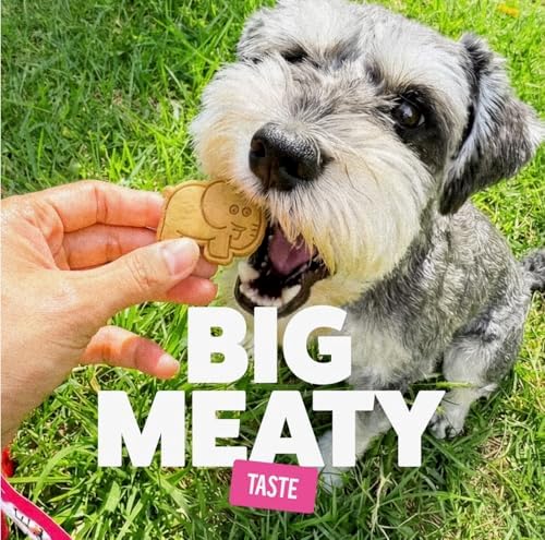 Bonkers Soft & Meaty Chicken Flavor Biscuit Zoo Animal Shaped Treats for Dogs 5.6 oz Bag (Pack of 2) with Bone Waste Bag Dispenser & Free Roll