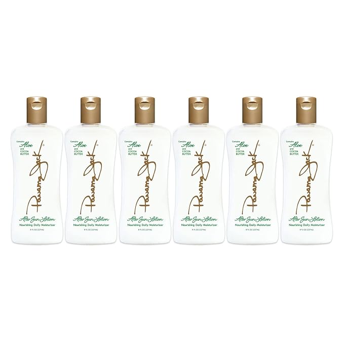 Panama Jack Aloe Moisturizer Lotion - After Sun Daily Skincare, Contains Aloe, Cocoa Butter, Olive & Hemp Seed Oils with Vitamin E, 8 FL OZ (Pack of 6)
