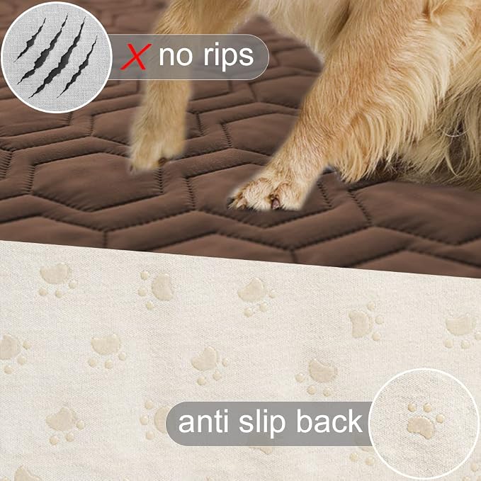 Tcksstex Waterproof and Anti-Slip Dog Bed Cover and Pet Blanket Sofa Pet Bed Mat car Incontinence Mattress Protectors Furniture Couch Cover for Most Cats Dogs, Pets （82x82-Chocolate）