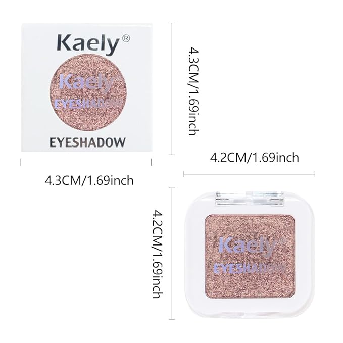 Brown Shimmer Single Eyeshadow Makeup Palette, Natural Brown Single Eye Shades, Mini Travel Palette for Women, Everyday Eyeshadows Makeup 21#