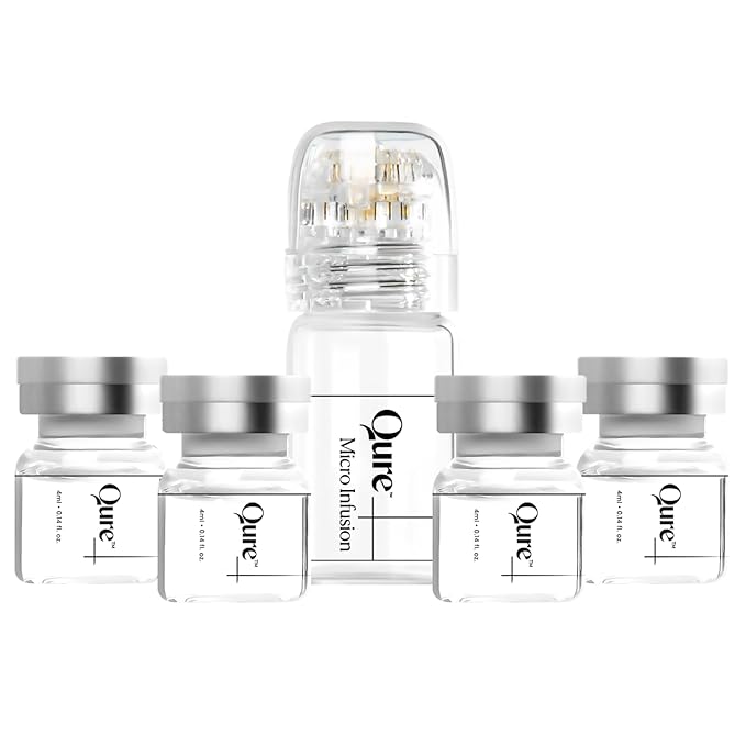 Qure Micro Infusion System for Face & Neck - Facial Moisturizing Essence, Hydrating Serum for All Skin Types, Refreshed Skin - 2-Month Supply