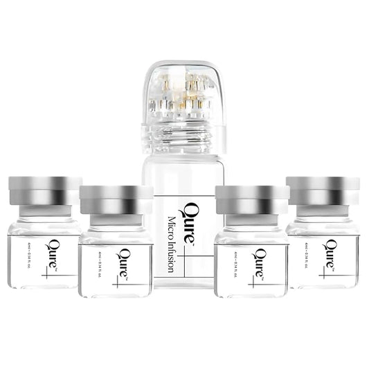 Qure Micro Infusion System for Face & Neck - Facial Moisturizing Essence, Hydrating Serum for All Skin Types, Refreshed Skin - 2-Month Supply