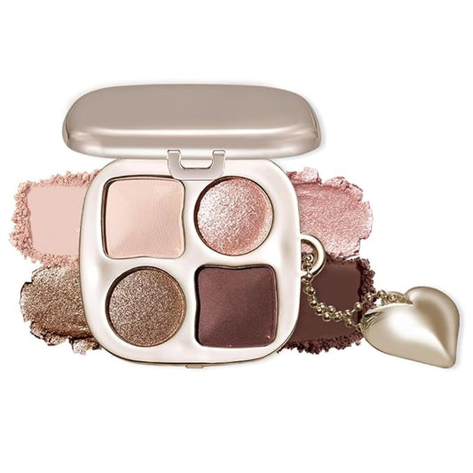 Warm Peach Nude Eyeshadow Palette with Mirror, Matte & Shimmer Mini Eye Shadow Kit, High Pigment Blendable Long-Lasting Champagne Glow & Warm Neutral Contour Makeup Palette for Blue & Brown Eyes 5