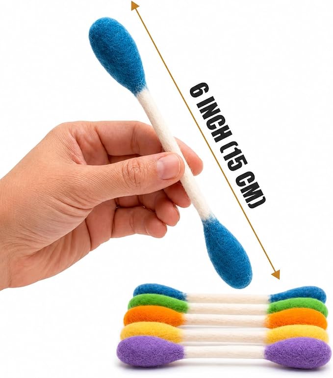 Glaciart One Swabs Cat Toys with Catnip - 6 Pk | Durable for Chew, Cute Cat Toys Interactive Kitty for Boredom, Exercise, & Play | Filled w/Organic Catnip for Anxiety & as Digestive Aid | Gift Idea