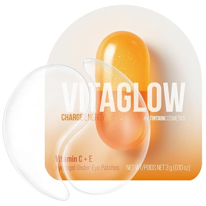 Charge Energy Under Eye Patches (28 Pairs), Vitamin C & Caffeine Eye Mask for Puffy Eyes, Dark Circles and Bags - Cooling Hydrogel Patches, 5-Minute Morning Wake-up Call for Tired Eyes, All Skin