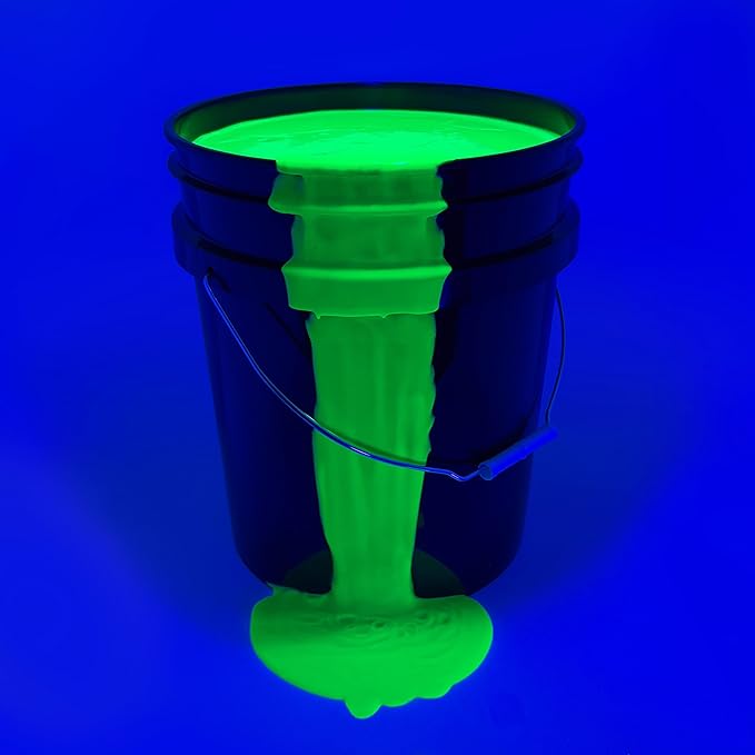 milo UV Neon Green Washable Party Paint | 5 Gallon Bucket | Bulk Fluorescent Party Paint for Rave, Events, Concerts | Glows UV in Black Light | Made in USA | Safe for Skin, Washable, and Non Toxic