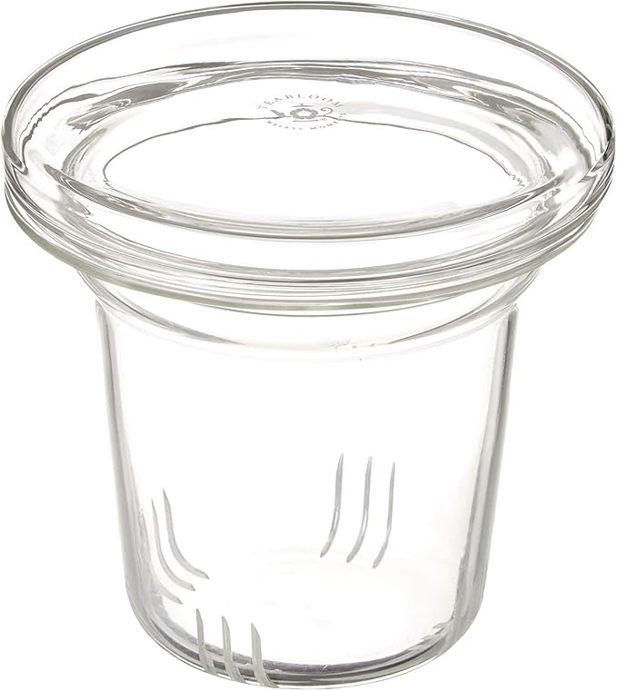 Teabloom Universal Glass Tea Infuser with Dual-Purpose Lid/Coaster – Hygienic, Non-Toxic Glass Filter for Loose Tea Leaves – Lead-Free & Cadmium-Free – Tea Purist's Choice