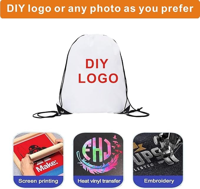 Drawstring Backpack Bulk 30 Packs Draw String Bags for DIY Gym Sports Traveling Trip Pedestrianism Yoga Cinch Bag Sackpack Drawstring (white)