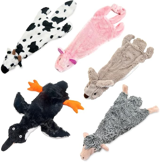 Best Pet Supplies Interactive Squeaky Dog Toy - Pack of 4 (Various Style-Color), Large