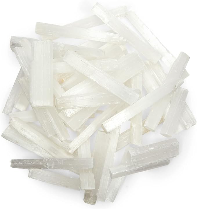 Selenite Crystal Wands - Energy Clearing Meditation Set & Bulk Selenite Sticks - Chakra Balancing Healing & Crystals and Healing Stones - Raw Bulk Sticks - 3-5 in, 3 Lb