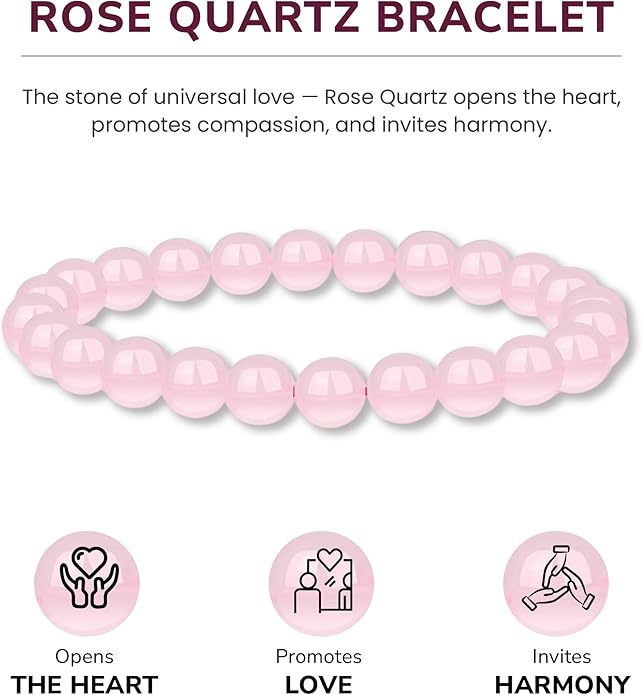 Crystal Vibe 8mm Beaded Bracelets For Women Men - Healing Crystal Bracelet - Adjustable Size