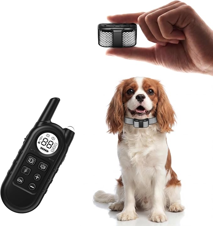 Lightweight Dog Training Collar with Remote for Small Dogs 5–15 lbs, Medium & Large Dogs, 1300FT Range, Waterproof, Rechargeable Training Device(WhiteBlack)