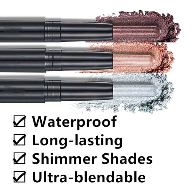 Bright Green Eyeshadow Stick Makeup, Cream Shimmer Eye Shadow Pencil, Hypoallergenic Waterproof Long Lasting Crayon, Smooth Glitter Primer Palette Eyeliner Make up