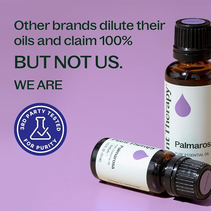 Plant Therapy Palmarosa Essential Oil 10 mL (1/3 oz) 100% Pure, Undiluted, Natural Aromatherapy, Healthy Skin, Emotional Balance