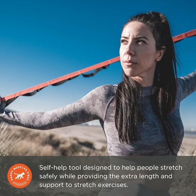 Tiger Tail The Stretchy Tiger 80” - Stretch/Yoga Strap with 10 Numbered Loops for Yoga, Physical Therapy, Pilates, & Exercise, Stretching Strap with Loop