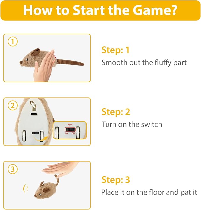 Gigwi Interactive Moving Cat Toy, USB-Charged Squeaky Mouse for Cats