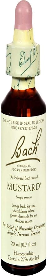 Bach Original Flower Remedies, Mustard - Be Joyful - Natural Homeopathic Flower Essence for Emotional Balance - Vegan, Gluten Free, Sugar Free - 20mL Dropper