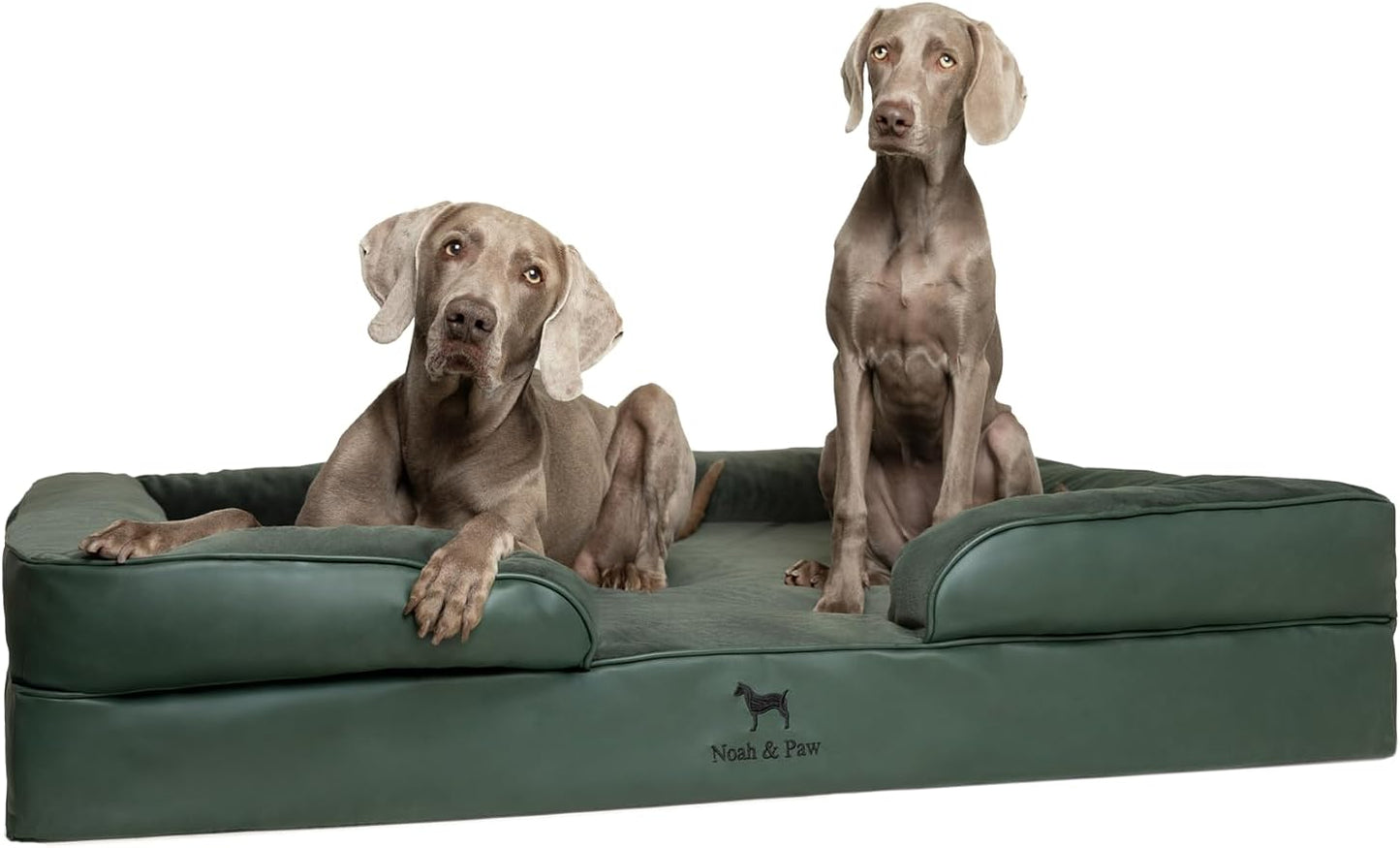 NOAH & PAW Giant Dog Bed XXL, 55x45x11 Inch, Orthopedic Dog Beds, Eggshell Memory Foam Infused with Cooling Gel, Inner Cover, Water Resistant, Machine Washable (Faux Leather)