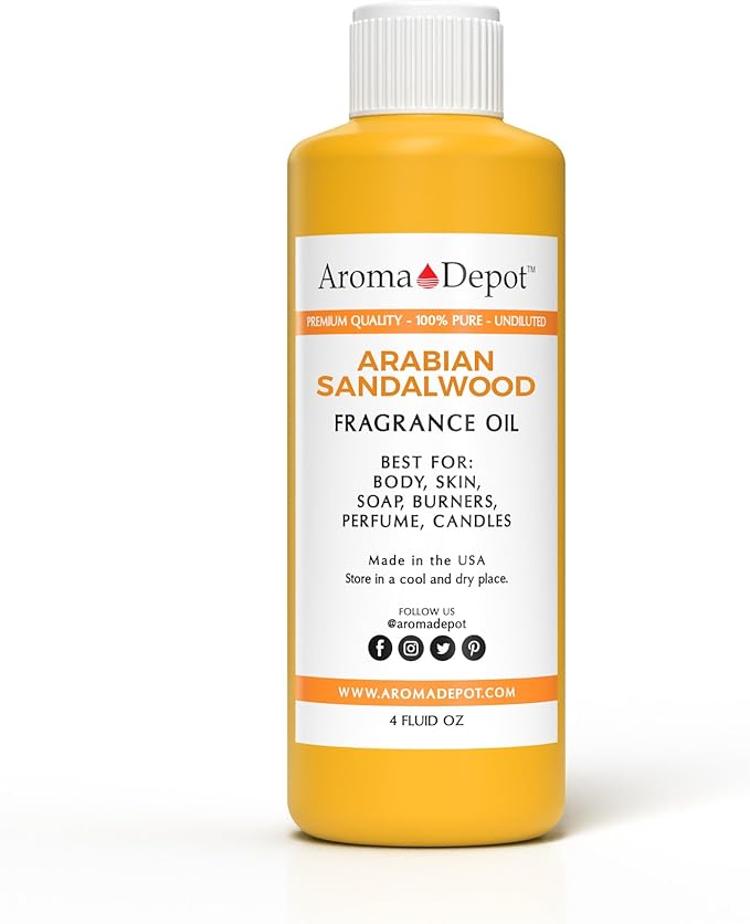 Aroma Depot Arabian Sandalwood Perfume/Body Oil. Our Interpretation, Uncut Fragrance Oil (4 Ounce Plastic Bottle (120ml))