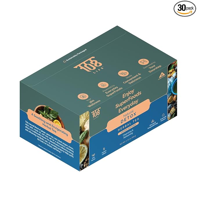 108LIFE - Natural Detox Green Tea | Herbal Tea | Green Tea Bags | A Soothing and Invigorating Herbal Tea for Natural Detoxification