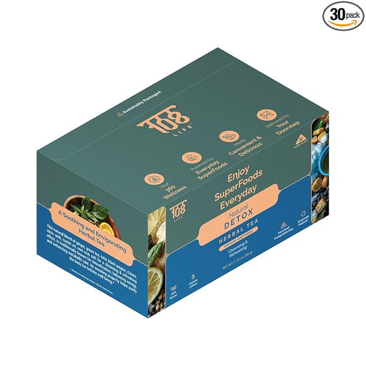 108LIFE - Natural Detox Green Tea | Herbal Tea | Green Tea Bags | A Soothing and Invigorating Herbal Tea for Natural Detoxification
