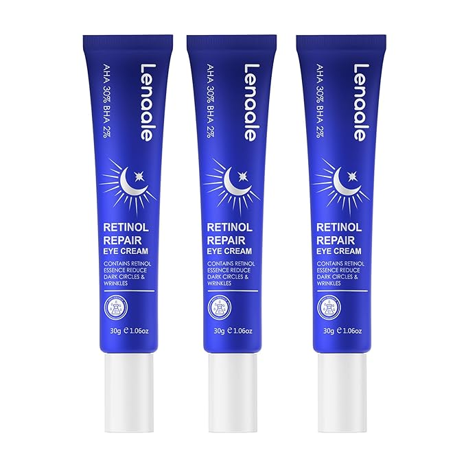 Retinol Eye Cream, Hydrating Under Eye Care Daily Wrinkle Cream, Infused with AHA30% to Smooth and Hydrate Skin, Eye Crea for Dark Circles Treatments, Reduce Under Eye Bags, Smooth Wrinkles, 3Pack