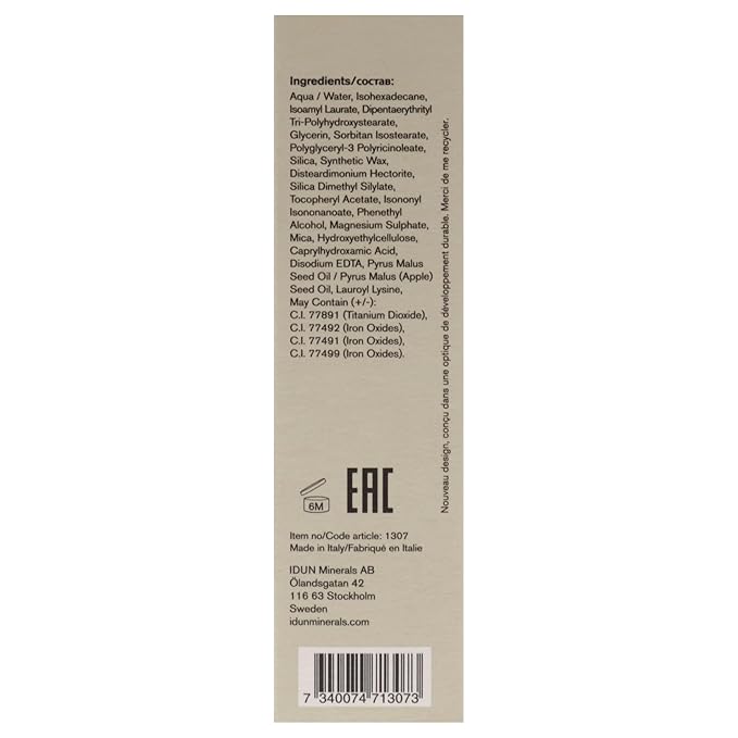 IDUN Minerals Nordic Veil Foundation - Full and Poreless Coverage, Long Lasting, Soft Matte Finish - Purified and Safe for Sensitive Skin - 307 Disa - Light Medium Neutral - 0.88 oz