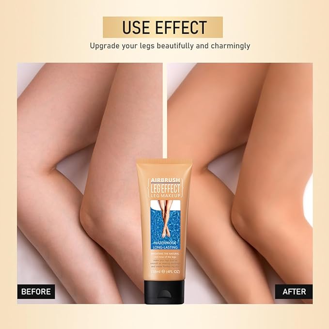 Leg Makeup for Women,4 Oz Leg Makeup Waterproof No Transfer-Easy Application,Flawless and Long Lasting,Legs Vein Cover up Lotion,Body Scar Cover up Lotion,Legs Concealer (Medium Glow, 1 Pcs)