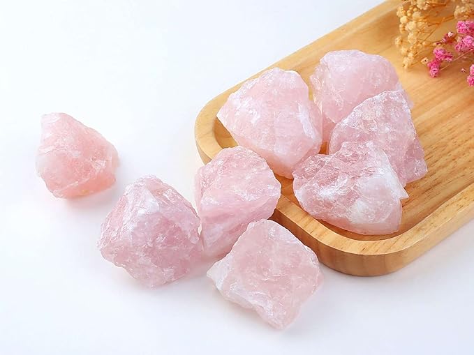 LAIDANLA Rose Quartz 2" Natural Rough Stones Crystal Large Raw Crystals Bulk Healing Gemstones for Reiki Healing Tumbling Fountain Rocks Wire Wrapping Decoration Cabbing Lapidary 4PCS 0.55lb