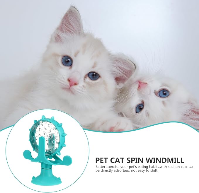 iplusmile Cat Feeding Toy Rotating Windmill Slow Food Dispenser Interactive Treat Leakage Toy for Indoor Play Iq Training 5.11 X 1.57 X 6.69 in