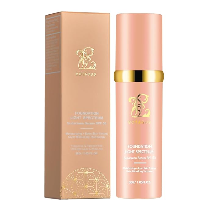 Match Cosmetics Foundation 4 in 1-Light Spectrum,4 in 1 Cosmetics Foundation Liquid with SPF 50+, Concealer Cosmetic Lightweight Makeup, Longwearing & Waterproof for Makeup