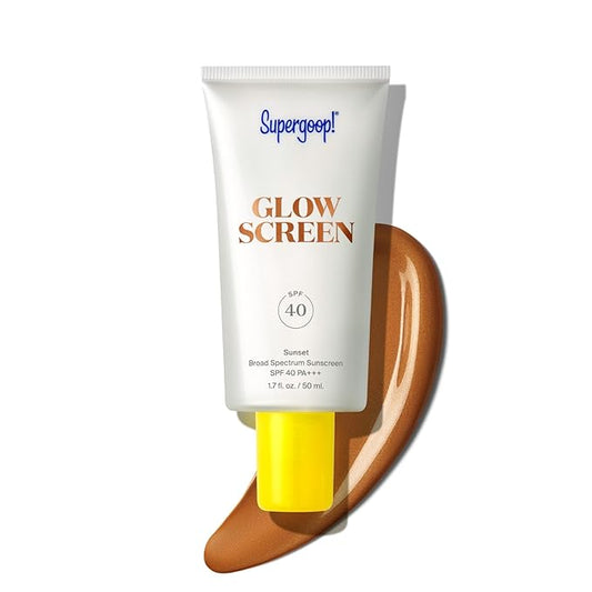 Supergoop! Glowscreen SPF 40, Sunset (Deep Bronze Glow) - 1.7 fl oz - Glowy Primer + Broad Spectrum Tinted Sunscreen - Helps Filter Blue Light - Hydration - Hyaluronic Acid & Vitamin B5
