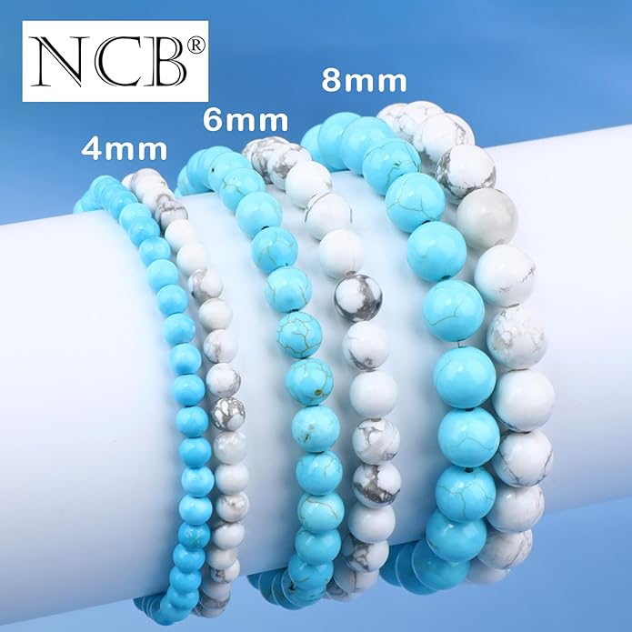 NCB 2.3-Piece 4mm Natural Crystal Gemstone Stretch Bracelets – Handmade Reiki Energy Healing Jewelry for Meditation,Yoga, Unisex