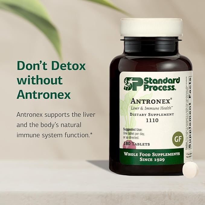 Standard Process Antronex - Liver Health Supplement - Gluten-Free, Non-Dairy & Non-Soy - 180 Tablets (180 Servings)