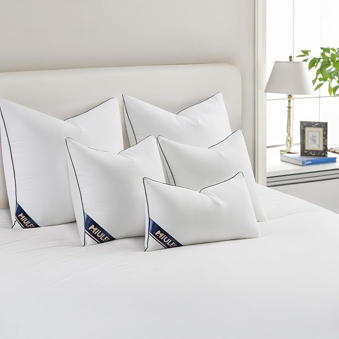 MIULEE 12x20 Pillow Inserts 4 Pack, Premium Down Alternative Throw Pillows | Alternative Rectangle Decorative Pillow Stuffer for Sofa, Couch (12x20 inch, Set of 4)