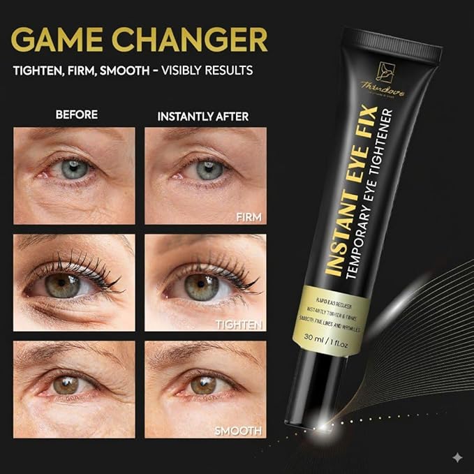 Temporary Instant Eye Tightener Cream – Visibly Reduces Puffiness, Under-Eye Bags, Wrinkles & Fine Lines in 2 Minutes, Firms, Lifts & Smooths Eye & Face Area, Anti-Aging Formula for Women and Men, 1oz