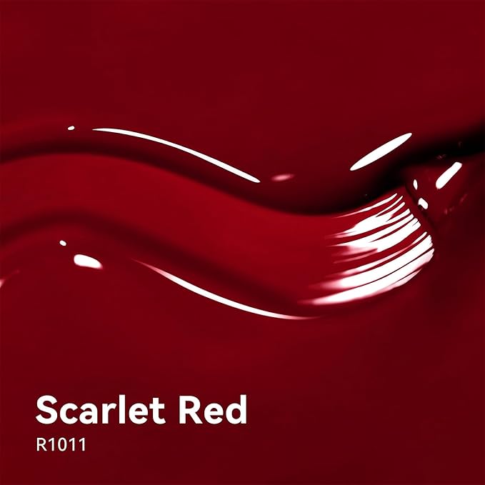 MAYCHAO 15ML Scarlet Red Gel Nail Polish, Red Gel Polish Soak Off UV LED Curing for Nail Art Starter Manicure Salon DIY at Home, 0.5 OZ