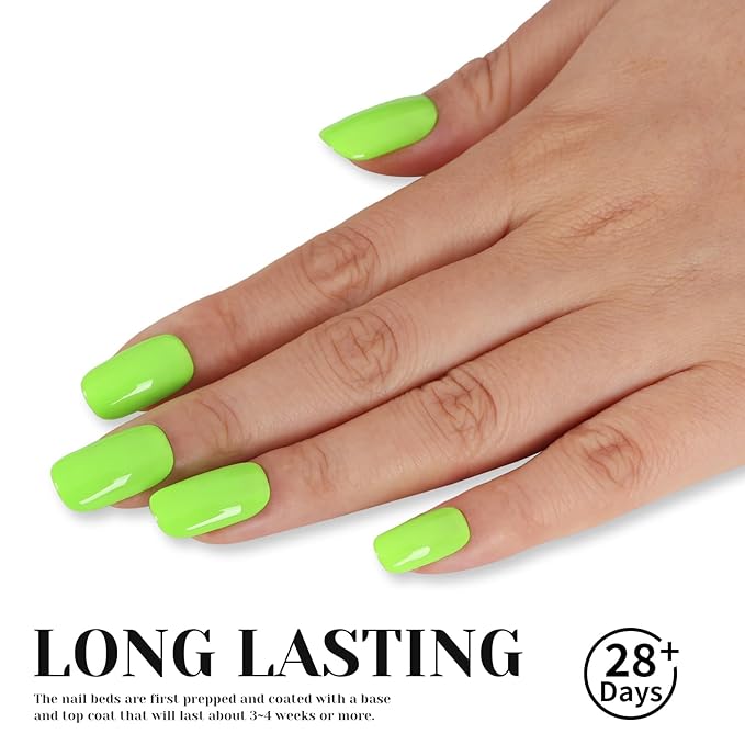 Neon Lemon Green UV/LED Soak Off Gel Polish, 15ml Bright Nail Polish for Manicure Salon or DIY Nail Art at Home, Summer Color Kit Gift for Women Girls - GP0087