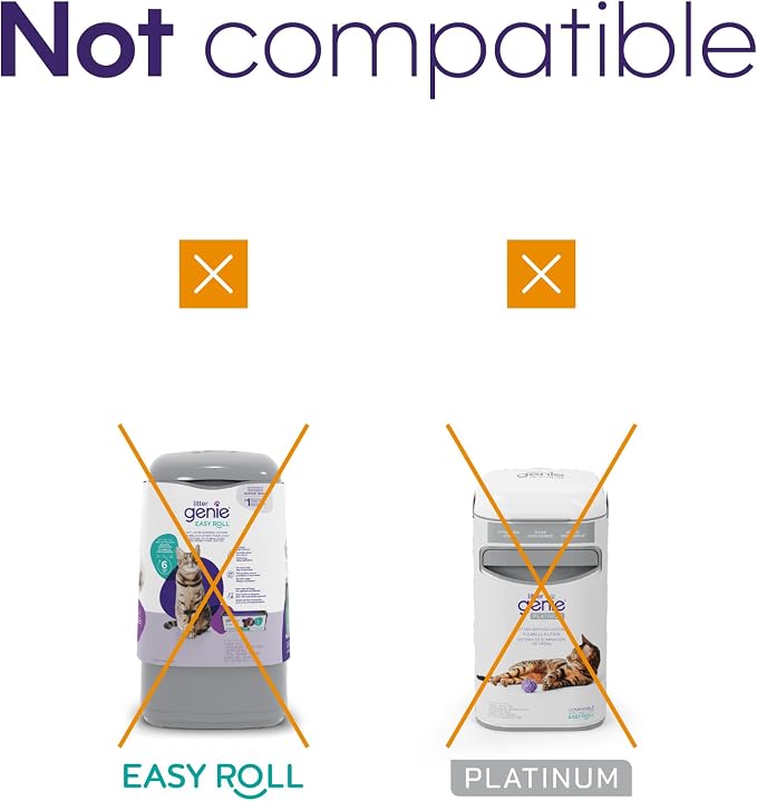 Litter Genie Standard Square Refill Bags, 4-Pack, 56 ft of Continuous Film