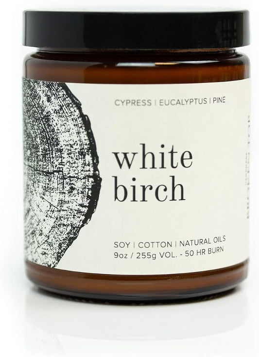 Broken Top - White Birch Pure Soy Wax Candle | 9 oz. | Cypress, Eucalyptus & Pine. 50-Hour Burn Time. Natural Cotton Wick, Vegan, No Parabens, No Phthalates