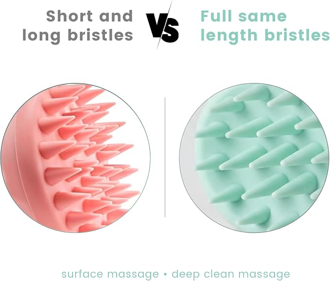 100% Silicone Scalp Massager,Scalp Scrubber for Hair Growth,Mint Green | 1 PCS Gift Box,2 Seamless Hair Clips Included,Soft-touch Grip,Quick lathering,Anti-Dandruff, Wet & Dry Use for All Hair Types
