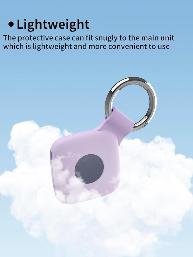 Case for UGREEN Tracker Tags, Shockproof Silicone Cover. | Shockproof & anti - slip, protects against scratches. Precise cutouts ensure full functionality. Purple(2 Pack).
