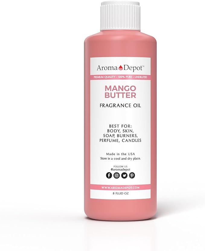 Aroma Depot Mango Butter Perfume/Body Oil (7 Sizes) Our Interpretation, Premium Quality Uncut Fragrance Oil (8 Ounce Plastic Bottle (240ml))