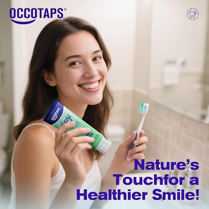 OCCOTAPS Agave Sensitive Toothpaste, Fluoride-Free Natural Whitening Toothpaste for Sensitive Teeth, Gentle Gum Care, Helps Remove Stains, Fresh Mint Herbal Formula, 2 Pk US Manufactured