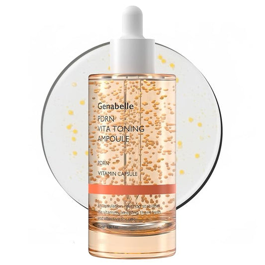 PDRN Vita Toning Ampoule JUMBO SIZE - Lightweight Glass Skin & Toning Ampoule with Vitamin B, C, E, PDRN, Serum for Blemishes, Fine Lines and Rough Skin Texture, 2.36 fl oz